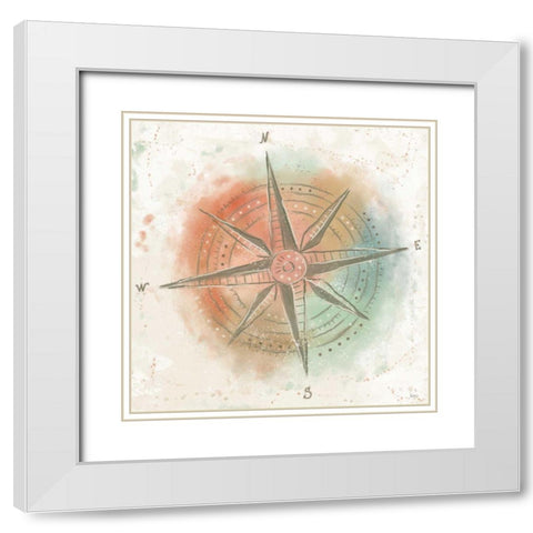 Explore the World II White Modern Wood Framed Art Print with Double Matting by Charron, Veronique