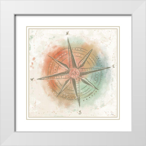 Explore the World II White Modern Wood Framed Art Print with Double Matting by Charron, Veronique