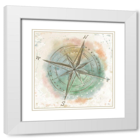 Explore the World III White Modern Wood Framed Art Print with Double Matting by Charron, Veronique