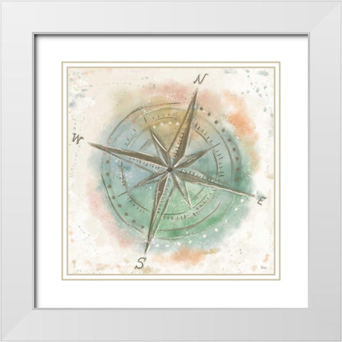 Explore the World III White Modern Wood Framed Art Print with Double Matting by Charron, Veronique