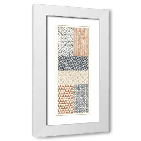 Maki Tile Panel I Warm White Modern Wood Framed Art Print with Double Matting by Lovell, Kathrine
