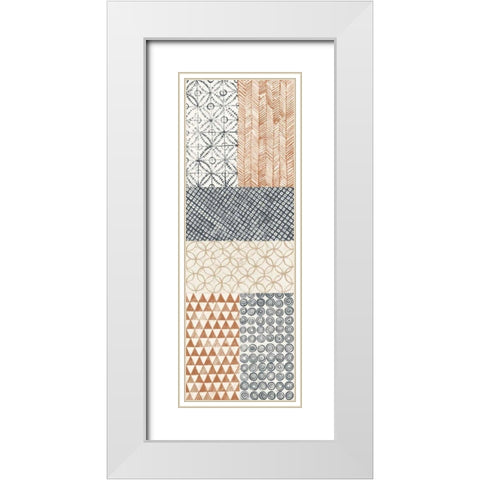 Maki Tile Panel I Warm White Modern Wood Framed Art Print with Double Matting by Lovell, Kathrine