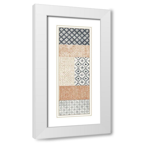 Maki Tile Panel II Warm White Modern Wood Framed Art Print with Double Matting by Lovell, Kathrine
