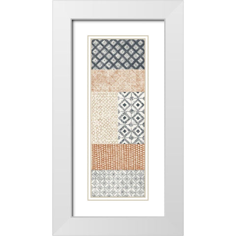 Maki Tile Panel II Warm White Modern Wood Framed Art Print with Double Matting by Lovell, Kathrine