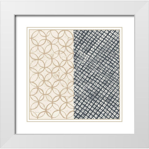 Maki Tile III White Modern Wood Framed Art Print with Double Matting by Lovell, Kathrine