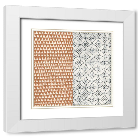 Maki Tile IV White Modern Wood Framed Art Print with Double Matting by Lovell, Kathrine
