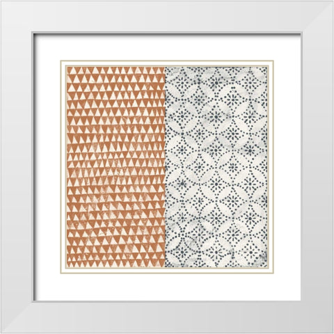 Maki Tile IV White Modern Wood Framed Art Print with Double Matting by Lovell, Kathrine