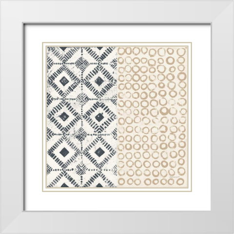 Maki Tile V White Modern Wood Framed Art Print with Double Matting by Lovell, Kathrine