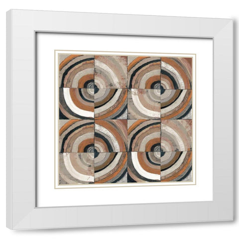 The Center I Abstract Warm White Modern Wood Framed Art Print with Double Matting by Warrick, Cheryl