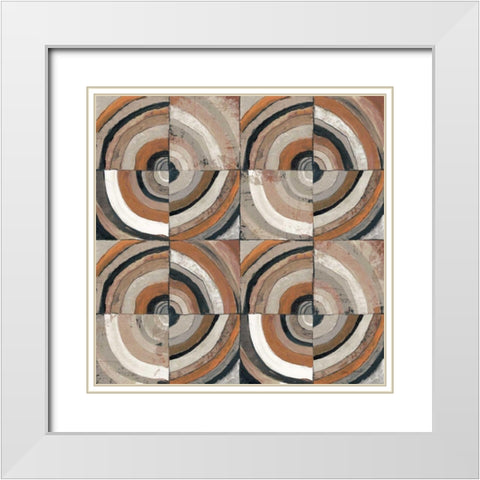 The Center I Abstract Warm White Modern Wood Framed Art Print with Double Matting by Warrick, Cheryl