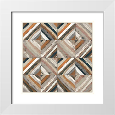 The Center II Abstract Warm White Modern Wood Framed Art Print with Double Matting by Warrick, Cheryl