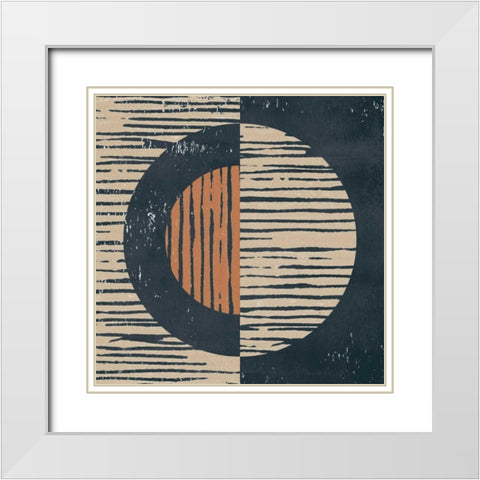 Primitive I White Modern Wood Framed Art Print with Double Matting by Hershey, Moira