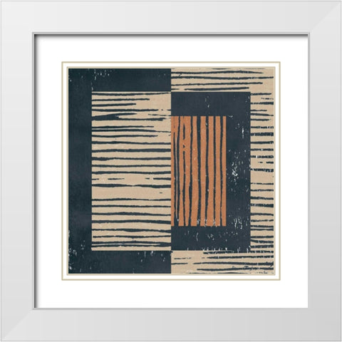 Primitive II White Modern Wood Framed Art Print with Double Matting by Hershey, Moira