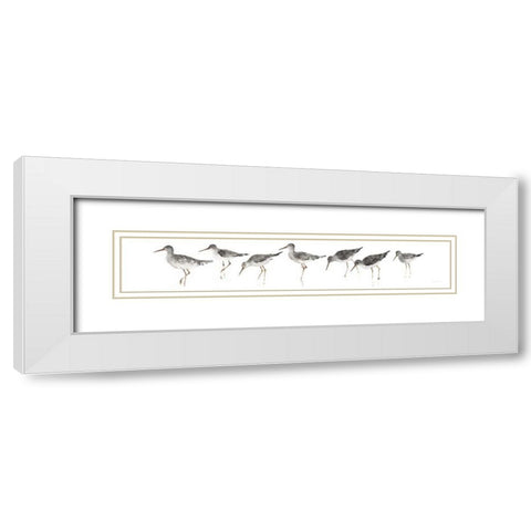 Sandpipers Panel Gray White Modern Wood Framed Art Print with Double Matting by Tillmon, Avery