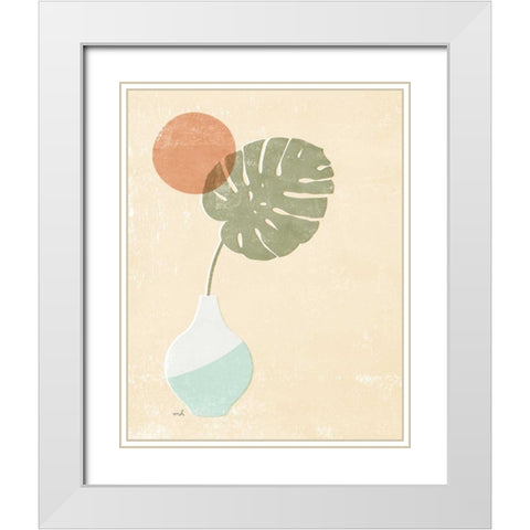 Sun Palm I Mint White Modern Wood Framed Art Print with Double Matting by Hershey, Moira