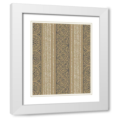 Batik II Patterns with Navy White Modern Wood Framed Art Print with Double Matting by Brissonnet, Daphne