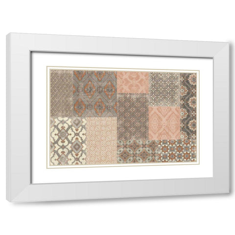 Venetian Patchwork I Orange Gray White Modern Wood Framed Art Print with Double Matting by Pela Studio