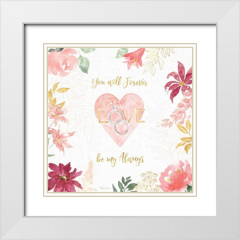 All You Need is Love VII White Modern Wood Framed Art Print with Double Matting by Grove, Beth
