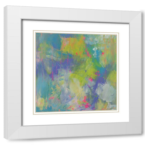 Glee White Modern Wood Framed Art Print with Double Matting by Vertentes, Jeanette