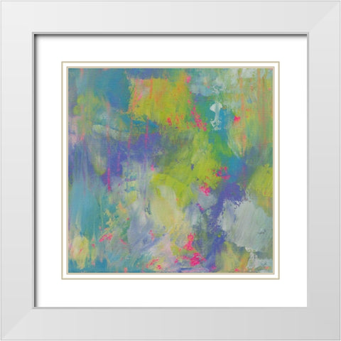 Glee White Modern Wood Framed Art Print with Double Matting by Vertentes, Jeanette