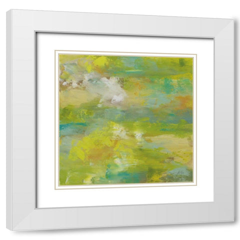 Bliss White Modern Wood Framed Art Print with Double Matting by Vertentes, Jeanette