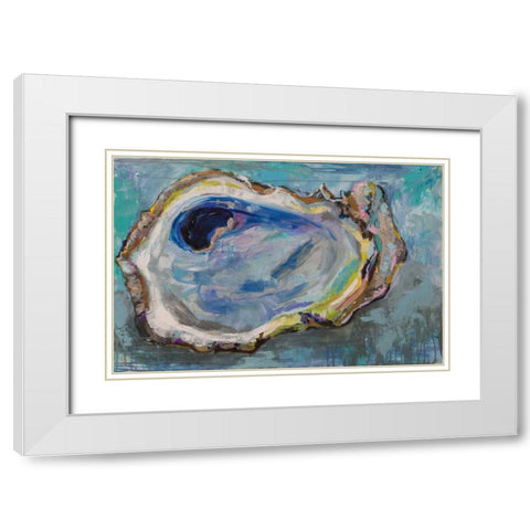 Oyster Two White Modern Wood Framed Art Print with Double Matting by Vertentes, Jeanette