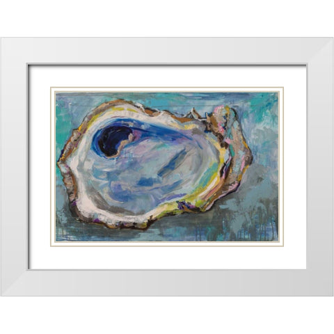 Oyster Two White Modern Wood Framed Art Print with Double Matting by Vertentes, Jeanette