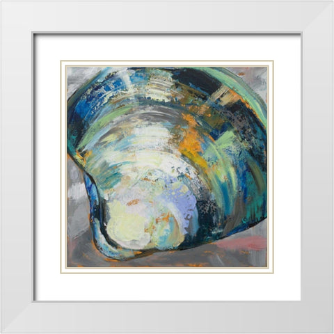 Clamshell Two White Modern Wood Framed Art Print with Double Matting by Vertentes, Jeanette