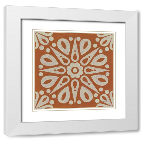 Terra Cotta Tile I White Modern Wood Framed Art Print with Double Matting by Lovell, Kathrine