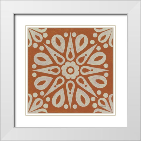 Terra Cotta Tile I White Modern Wood Framed Art Print with Double Matting by Lovell, Kathrine