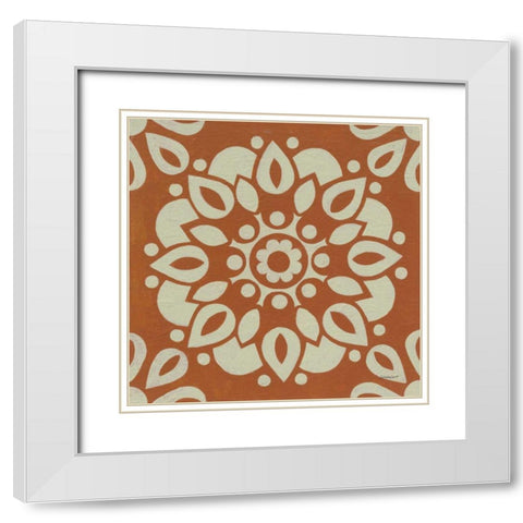 Terra Cotta Tile II White Modern Wood Framed Art Print with Double Matting by Lovell, Kathrine