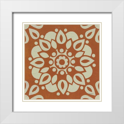 Terra Cotta Tile II White Modern Wood Framed Art Print with Double Matting by Lovell, Kathrine