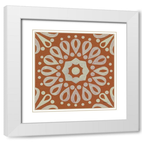 Terra Cotta Tile III White Modern Wood Framed Art Print with Double Matting by Lovell, Kathrine