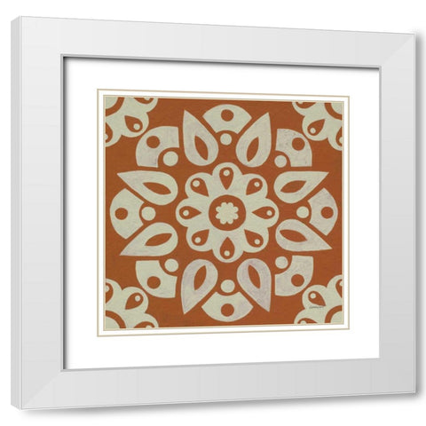 Terra Cotta Tile IV White Modern Wood Framed Art Print with Double Matting by Lovell, Kathrine