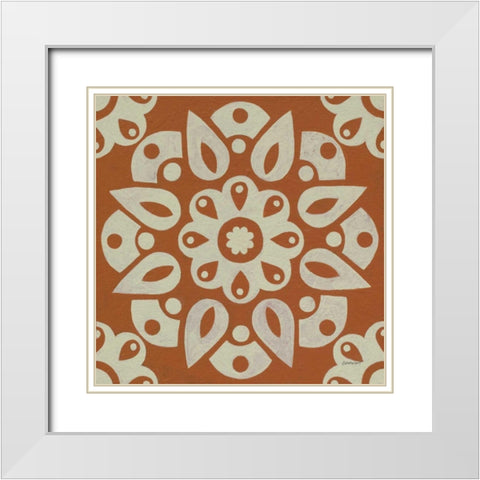 Terra Cotta Tile IV White Modern Wood Framed Art Print with Double Matting by Lovell, Kathrine
