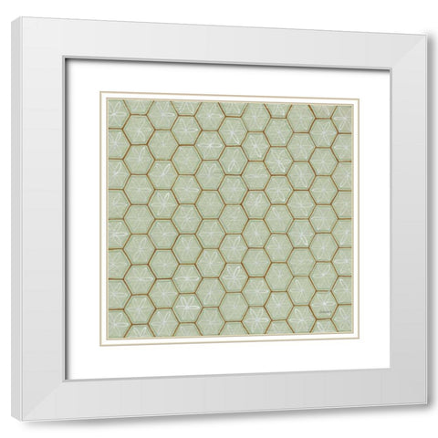 Hex II White Modern Wood Framed Art Print with Double Matting by Lovell, Kathrine