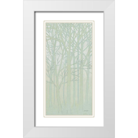 Spring Trees II White Modern Wood Framed Art Print with Double Matting by Lovell, Kathrine