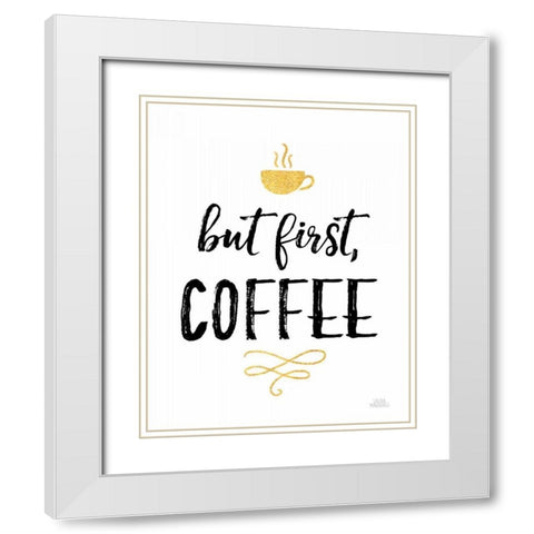 Morning Motivation I White Modern Wood Framed Art Print with Double Matting by Marshall, Laura