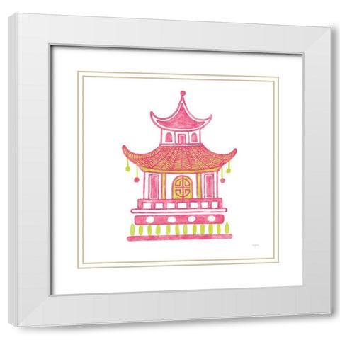 Everyday Chinoiserie II Pink White Modern Wood Framed Art Print with Double Matting by Urban, Mary