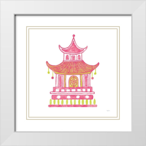 Everyday Chinoiserie II Pink White Modern Wood Framed Art Print with Double Matting by Urban, Mary