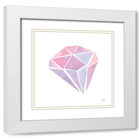 Shine V White Modern Wood Framed Art Print with Double Matting by Prahl, Courtney