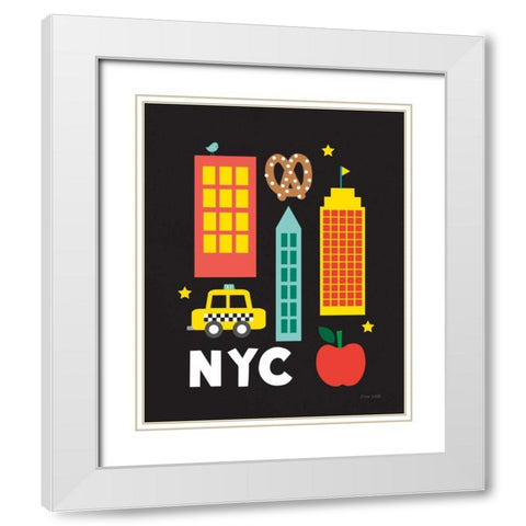 City Fun NYC White Modern Wood Framed Art Print with Double Matting by Kelle, Ann