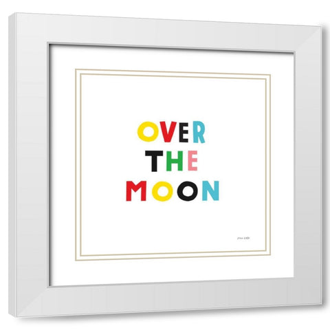 Over the Moon White Modern Wood Framed Art Print with Double Matting by Kelle, Ann
