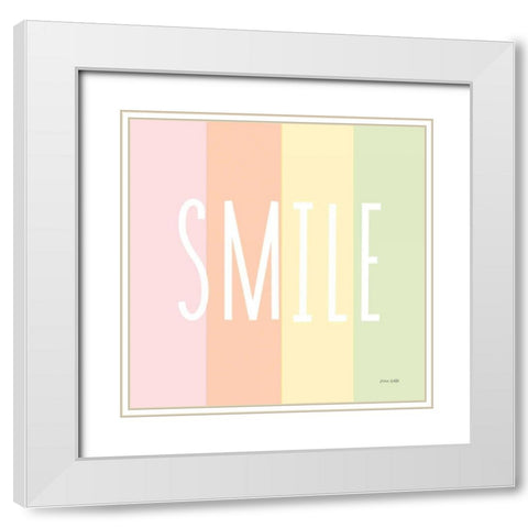 Smile Rainbow White Modern Wood Framed Art Print with Double Matting by Kelle, Ann