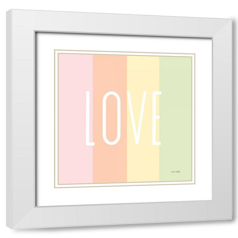 Love Rainbow White Modern Wood Framed Art Print with Double Matting by Kelle, Ann
