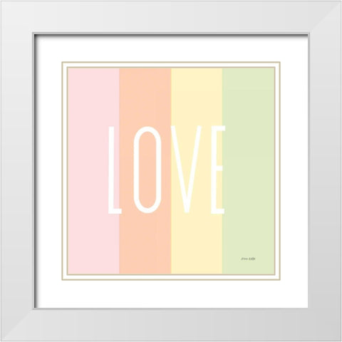 Love Rainbow White Modern Wood Framed Art Print with Double Matting by Kelle, Ann
