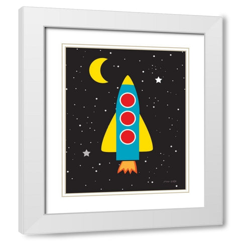 Blast Off White Modern Wood Framed Art Print with Double Matting by Kelle, Ann