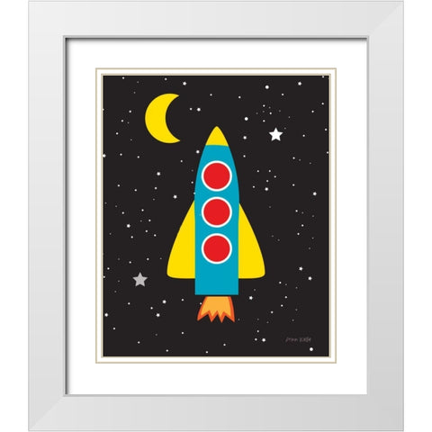 Blast Off White Modern Wood Framed Art Print with Double Matting by Kelle, Ann