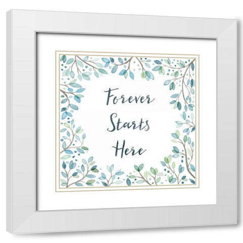 Enchanted Forest II Sq White Modern Wood Framed Art Print with Double Matting by Marshall, Laura