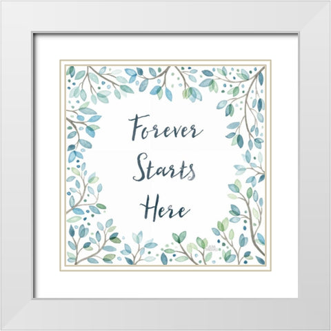 Enchanted Forest II Sq White Modern Wood Framed Art Print with Double Matting by Marshall, Laura